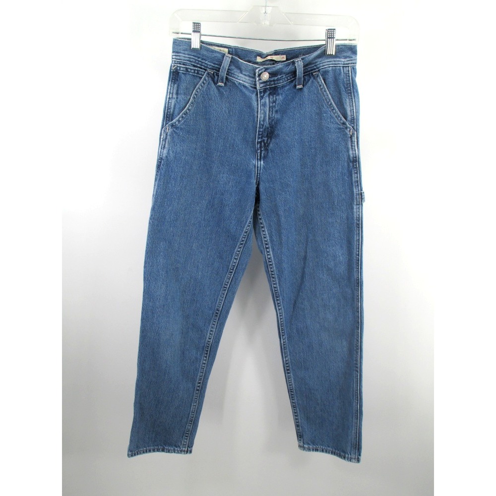 Levi's Premium Baggy Boy Jean Women 25 Blue Carpenter Painter High Rise Denim
